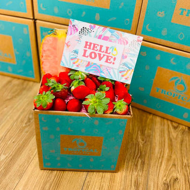Strawberry Pinkglow™ Double Delight Box Tropical Fruit Box